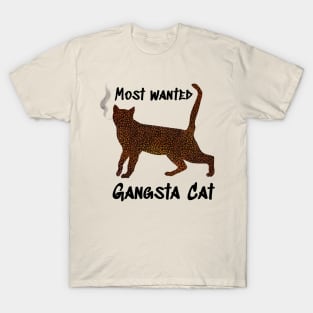 Most wanted gangsta Cat - Catsondrugs.com T-Shirt